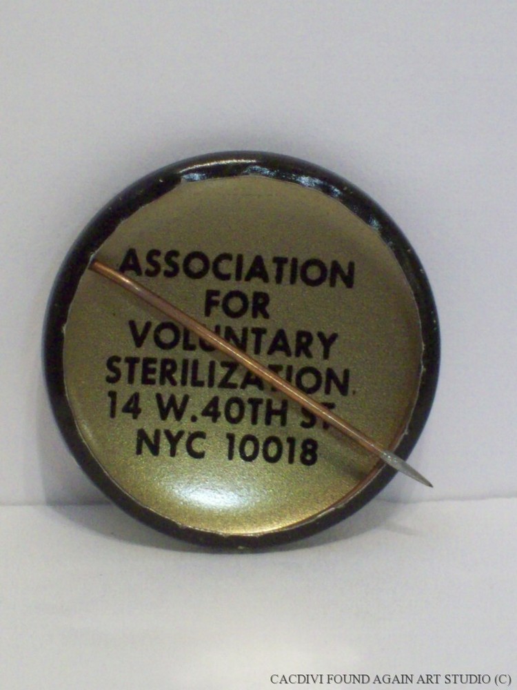 Vintage Birth Control Button Stop at Two Association Voluntary Sterilization Pin
