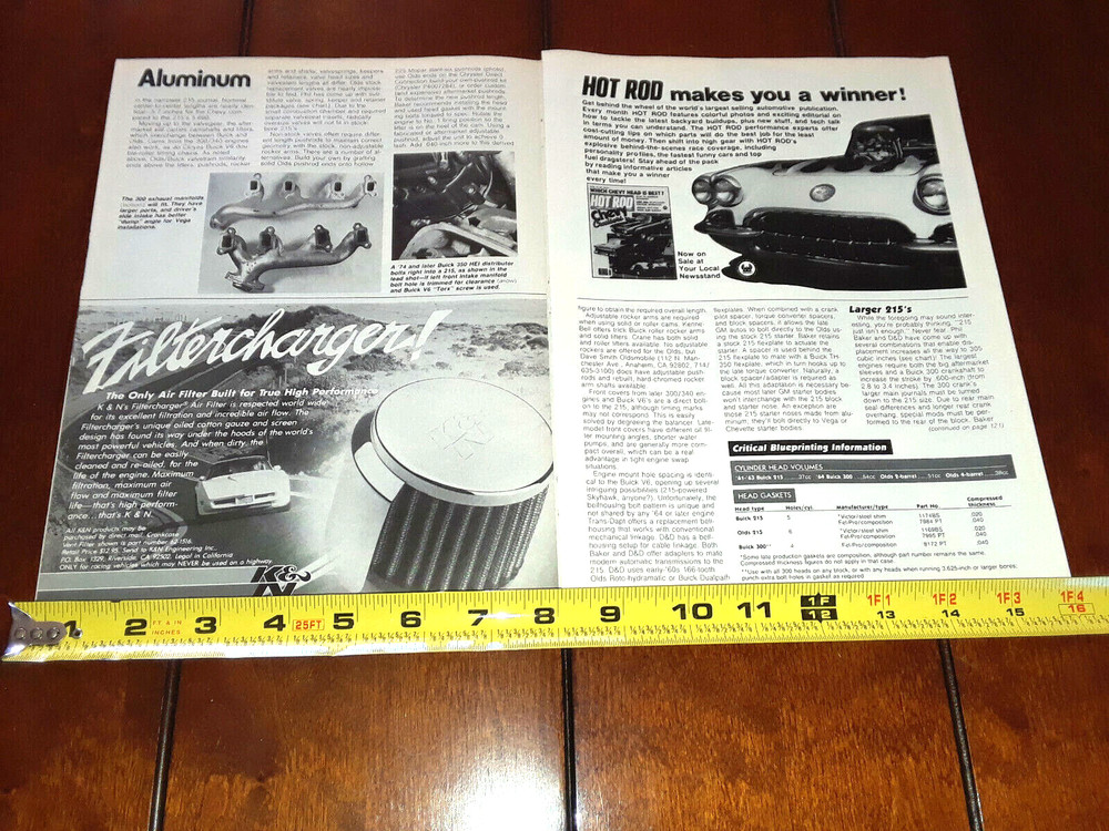 OLDSMOBILE / BUICK 215 ALUMINUM ENGINE ORIGINAL 1985 ARTICLE