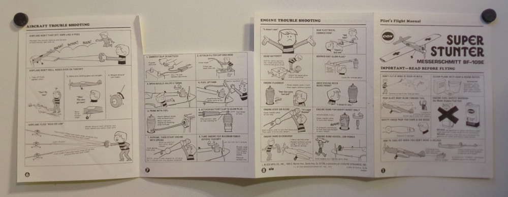 Cox Messerschmitt BF-109E Super Stunter Pilot's Flight Manual