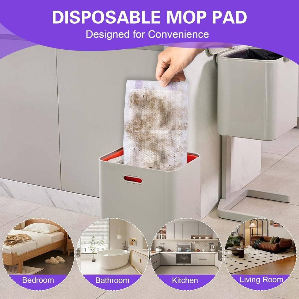 Convenient Disposable Mop Pads, 100 Pack