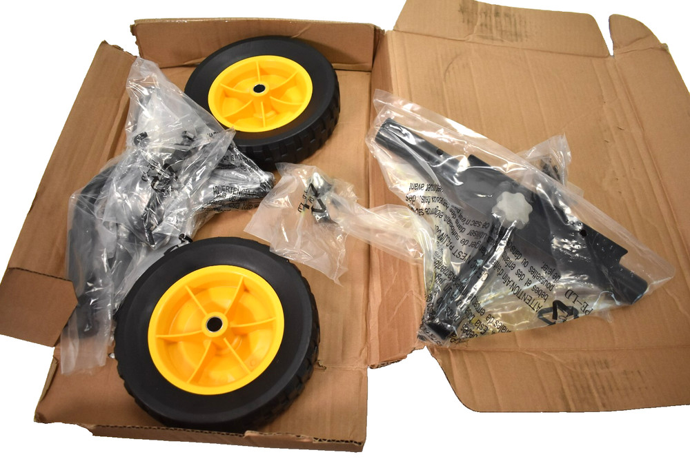 Yellow/Black No Flat Tire Replacements w Hardware/Mounting Kit Plastic Set