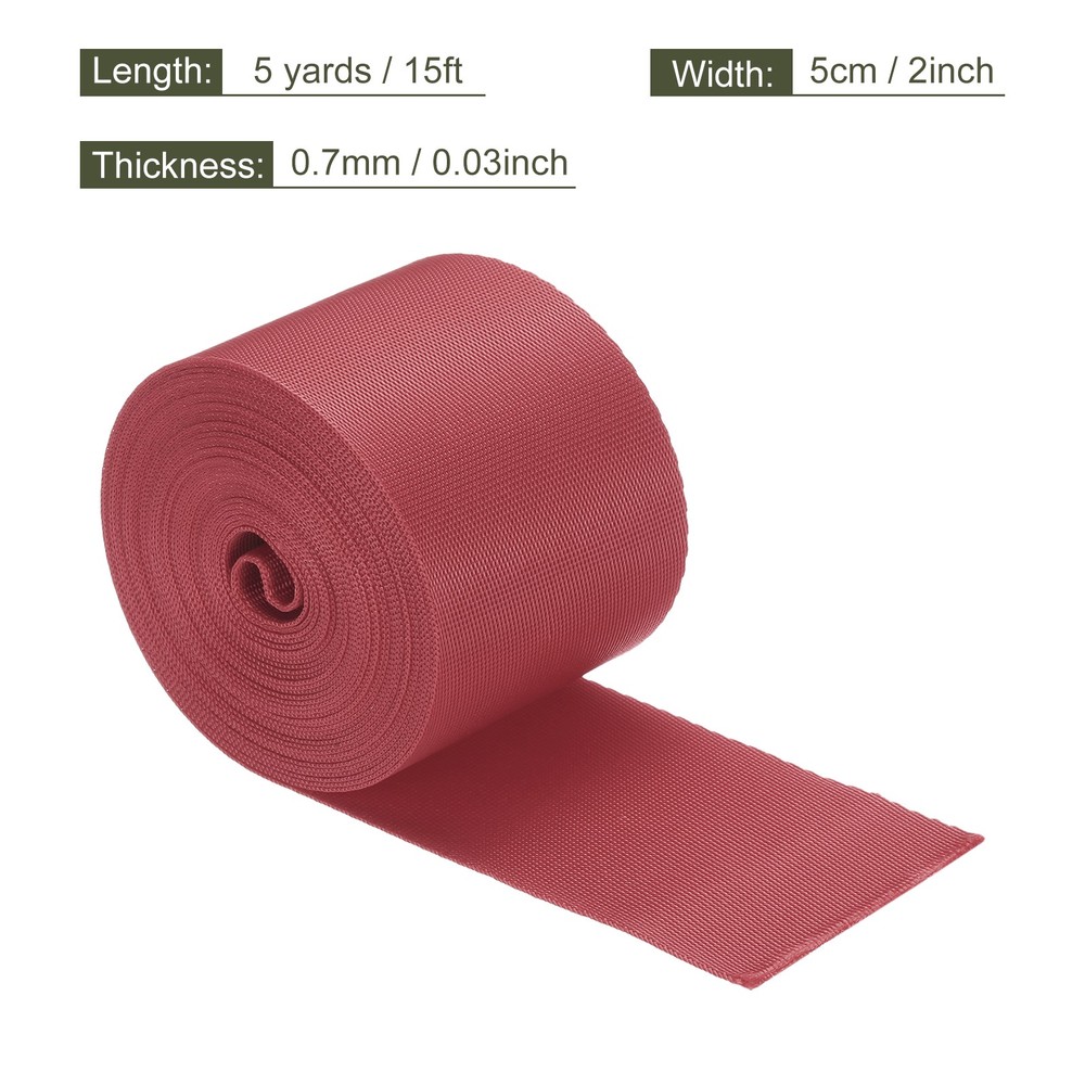 Flat Nylon Webbing Strap 2 Inch 5 Yards Dark Purple for Backpack