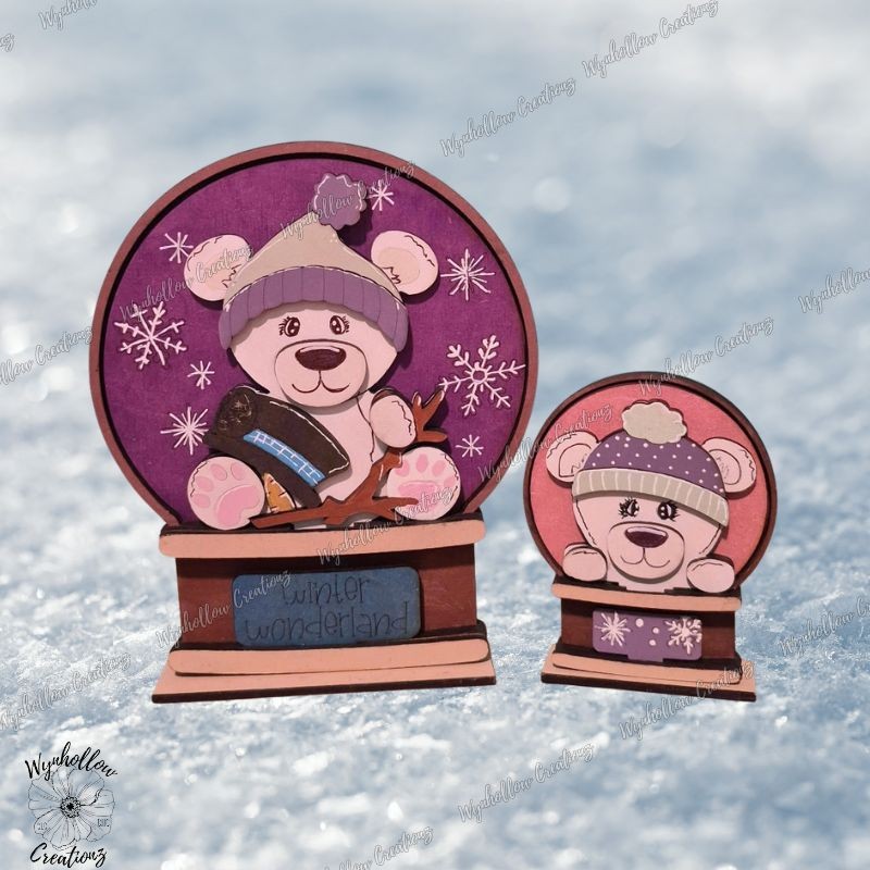 Winter Polar Bear in the Snow Interchangeable Snow Globe
