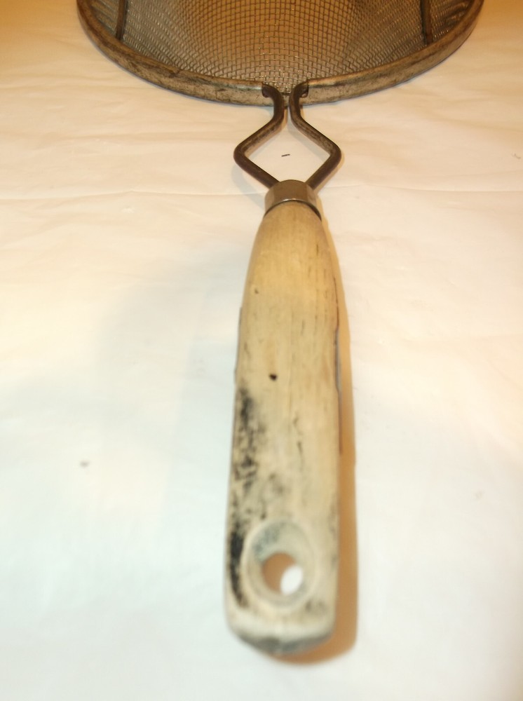 Vintage Colander - Over The Bowl Wood Handle