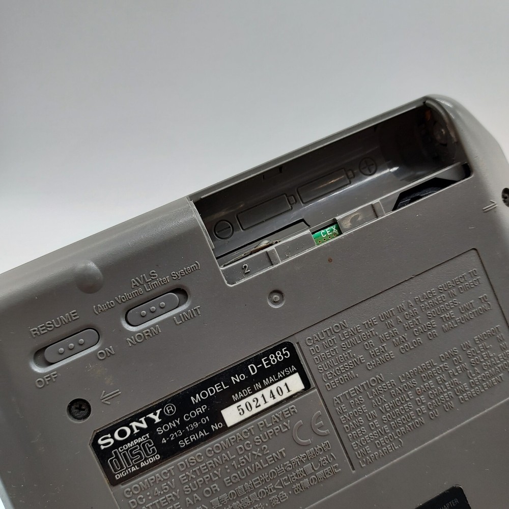 Sony Walkman D-E885 Discman Esp2 Protection Portable CD Player -Read Description