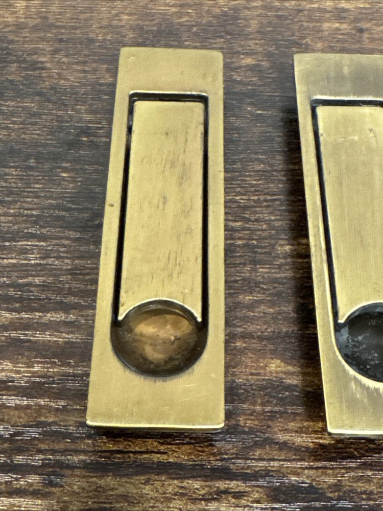 Drexel Passage Door Pulls 2 Brass Handle Campaign KCB N15812 Vintage Replacement