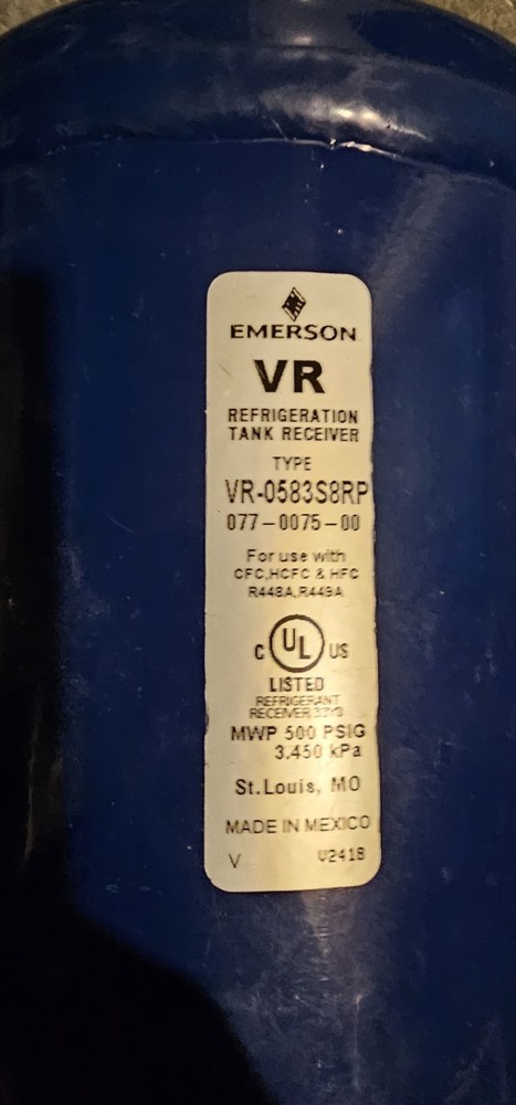 Hussmann 3083942 Refrigeration Tank Receiver