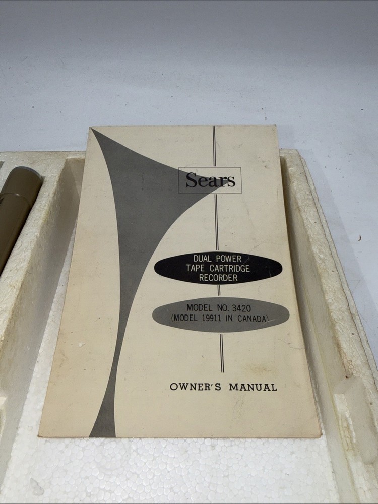 SEARS Solid State (Model 34201) Tape Cartridge Recorder 1960’s Complete Untested