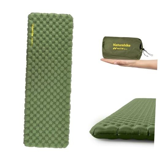Insulated Inflatable Sleeping Pad 27oz, 4.6R Ultralight Rectangular XL Green