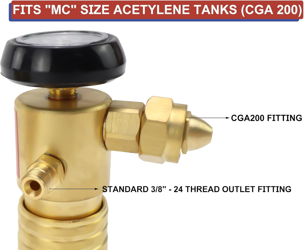 AR-MC CGA200 MC Tank Acetylene Regulator