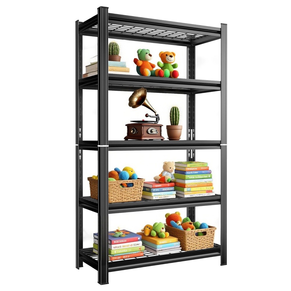 5-Layer Metal Storage Rack, Adjustable Height Storage Rack, 2000 Pound Load