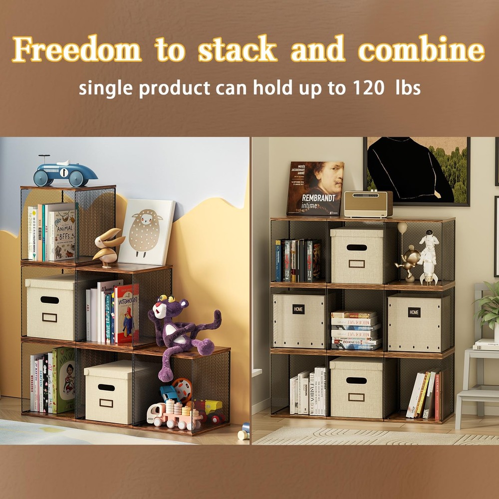 3 Cube Vinyl Record Storage DIY Stackable 120-150 Records Visualize Album Sto...