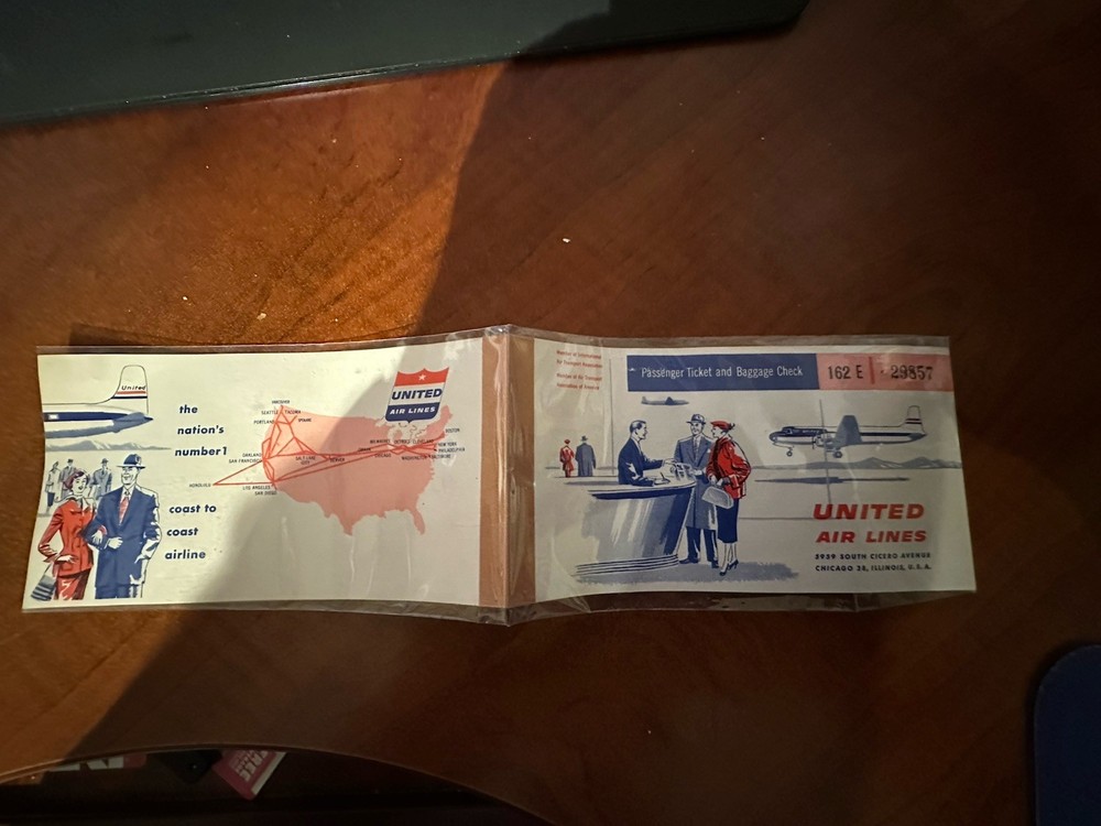 Old 1954 Delta airline Ticket