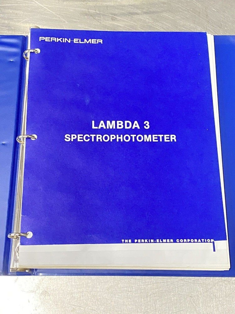 Perkin Elmer PE Lambda 3 Spectrophotometer UV Visible - Users Guide / Manual