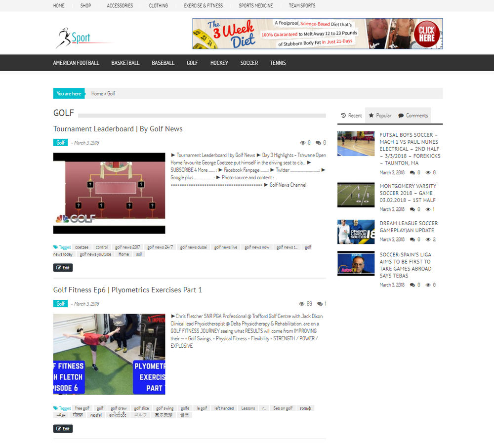 🥇 Established Sports News Website Script - Wordpress, Autopilot, Google Adsense