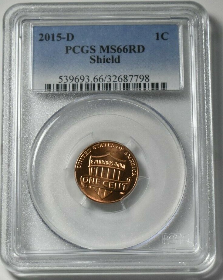 2015-D 1C PCGS MS66RD LINCOLN CENT BUSINESS STRIKE SHIELD