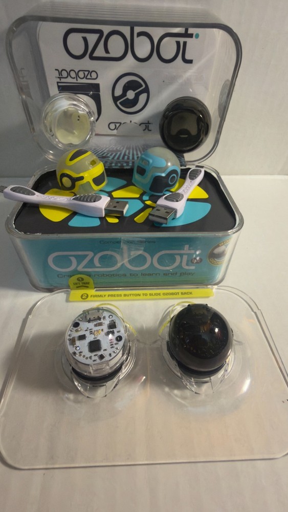 Ozobot Bit2.0 Dual Pack 2 Robots Competition Series STEM CodingCase USB OzoSkins