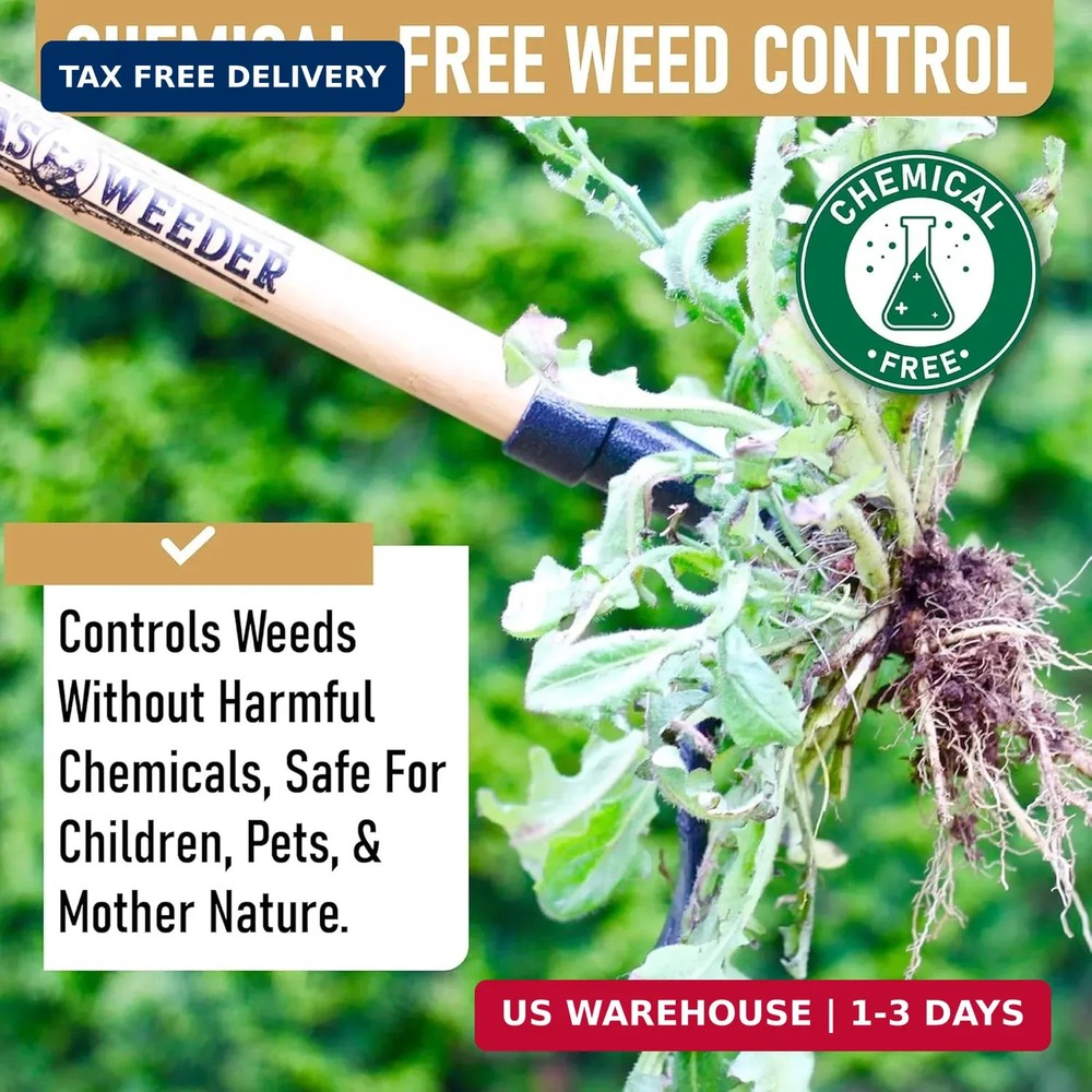 Grampa's Weeder - The Original Stand Up Weed Puller Tool with Long Handle - Made