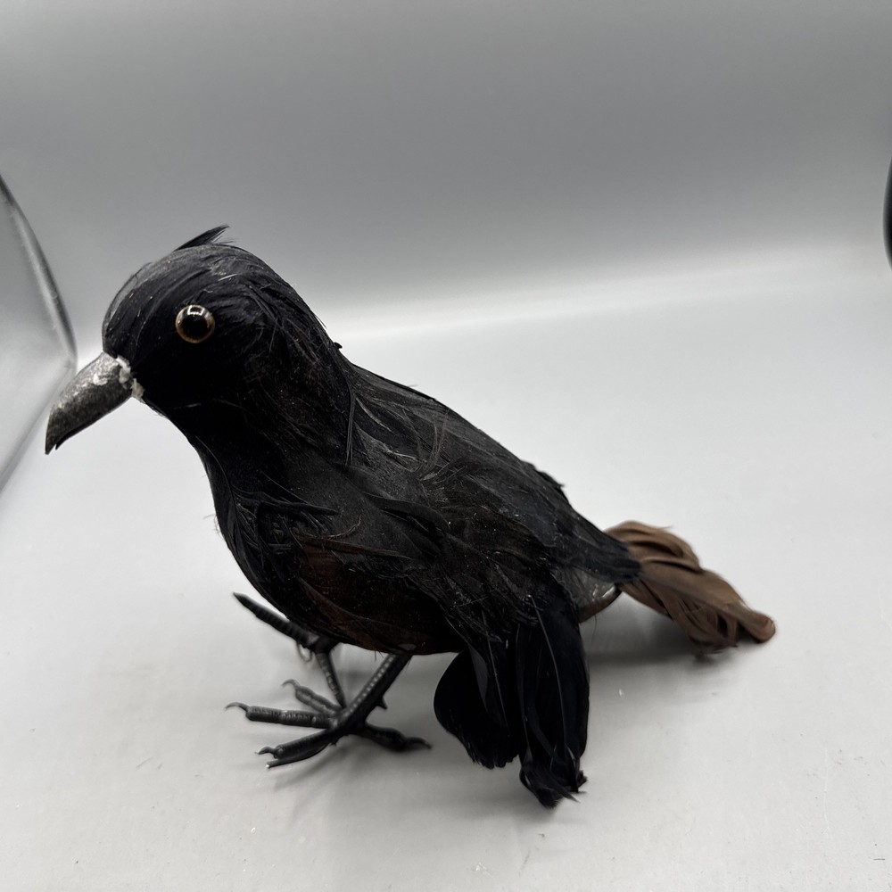 5 PCS Black Feathered Crows Halloween Ravens