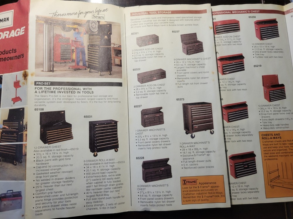 Craftsman Tool Storage Brochure 1983 Vtg