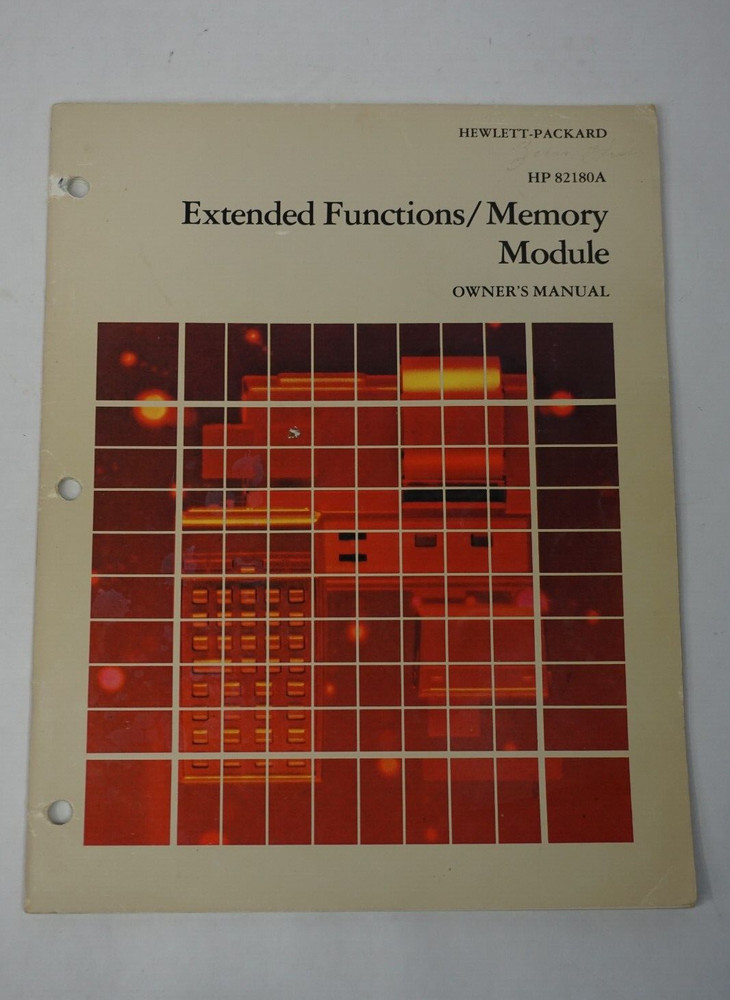 Hewlett Packard HP 82180A Extended Functions / Memory Module Owner's Manual