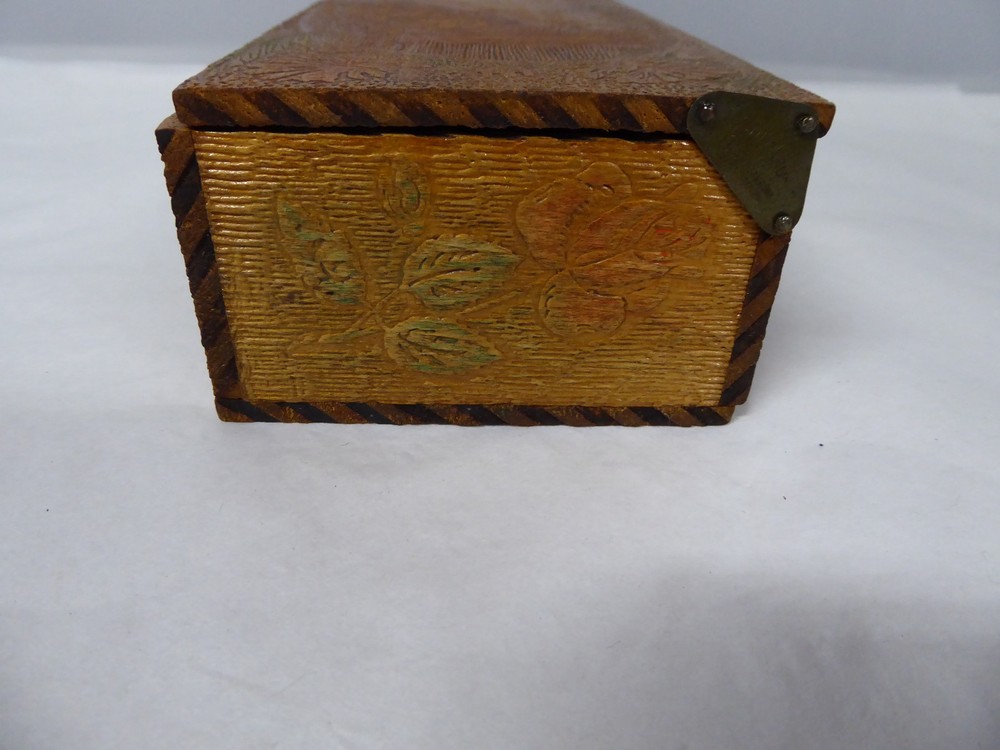 Antique Pyrography Advertising Candy Box Valentines Day #2