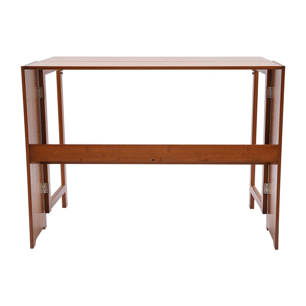 Foldable Bamboo Desk ?C Space-Saving Home Office Writing Workstation