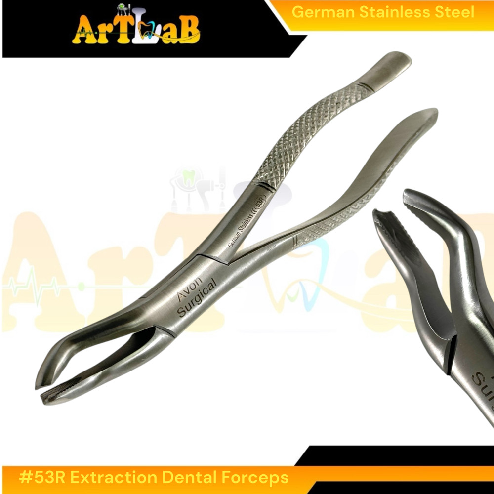 Right Upper First & Second Molar Extraction Forceps #53R, Serrated, 1pc