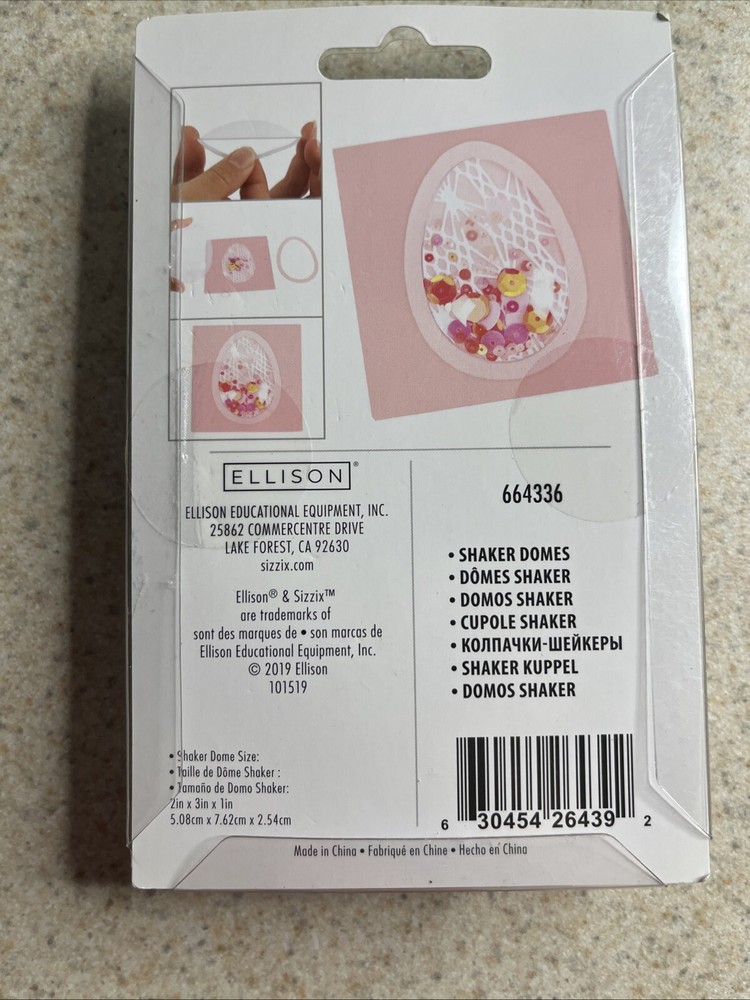 Sizzix Making Essentials Shaker Domes-Egg/Balloon 2"X3", 6/Pkg