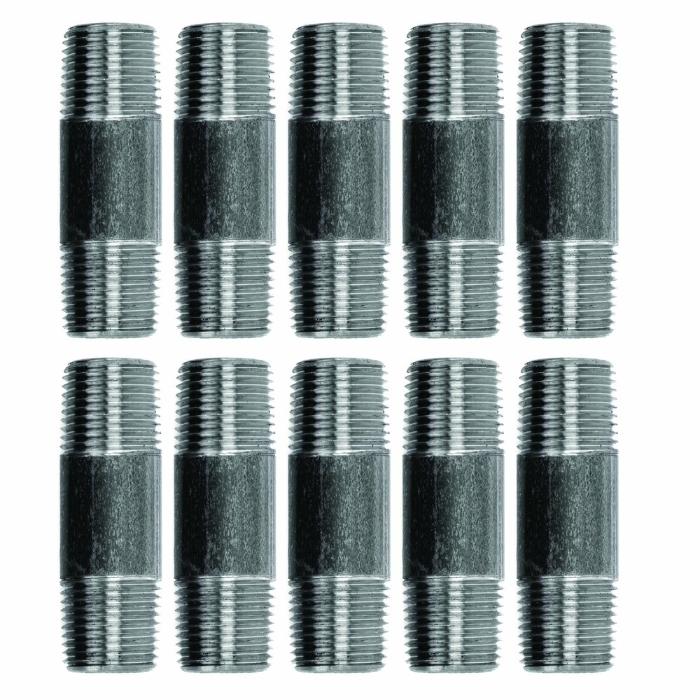 1/2  in. X 2 1/2 in. Black Pipe 10 Pack