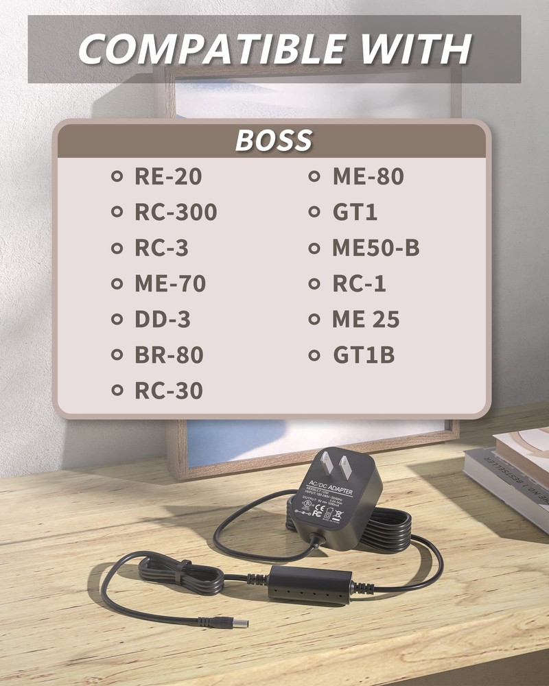 VHBW for Boss PSA Adapter 9V DC, Low Noise with Wave Filter Replacement Pedal...