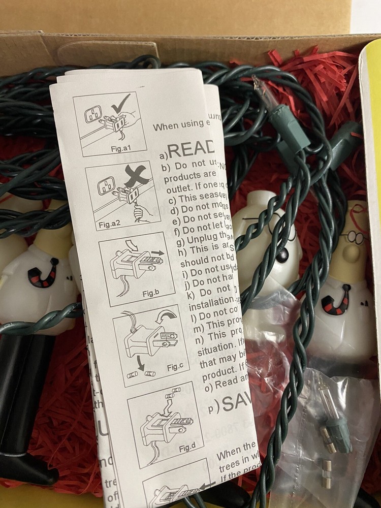 Dilbert Comic String Light Set Open Box 10 Colorful Lights Complete VTG