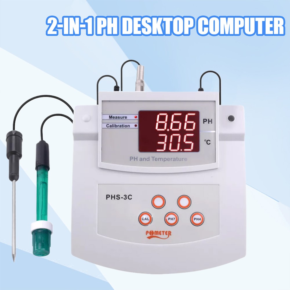 PHS-3C 2 In 1 PH Desktop New Automatic Calibration Acidity Meter PH/Temp Tester