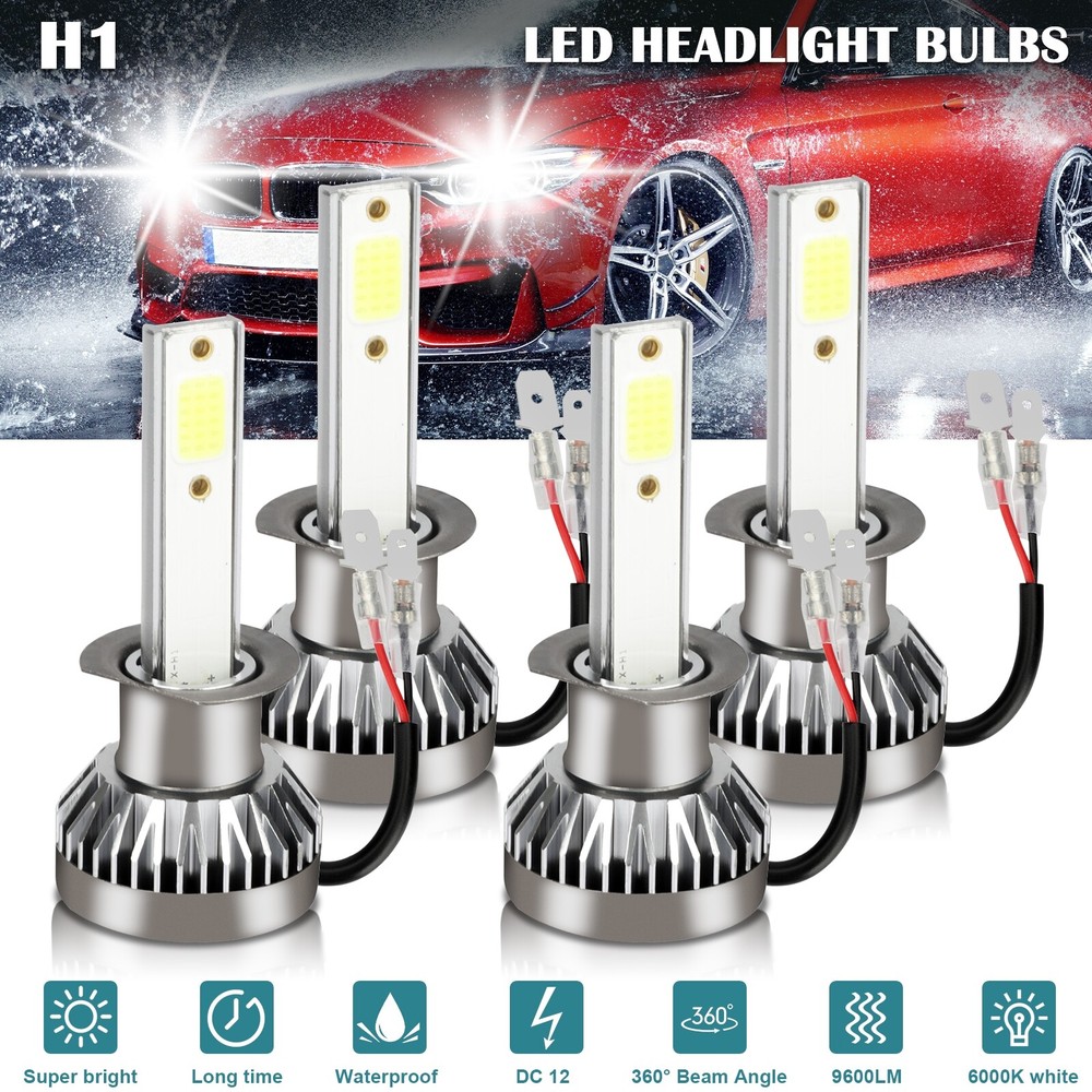4x H1 LED Headlight Bulbs Conversion Kit High Low Beam 6000K Xenon Super white