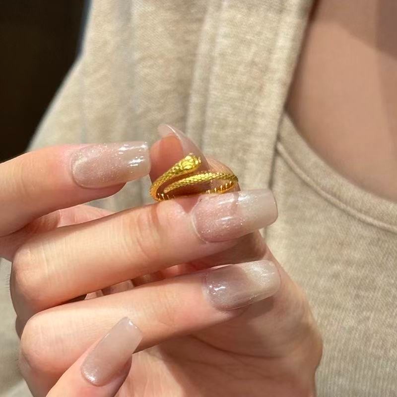 8K Solid Yellow Gold Rope Ring Band Adjustable size
