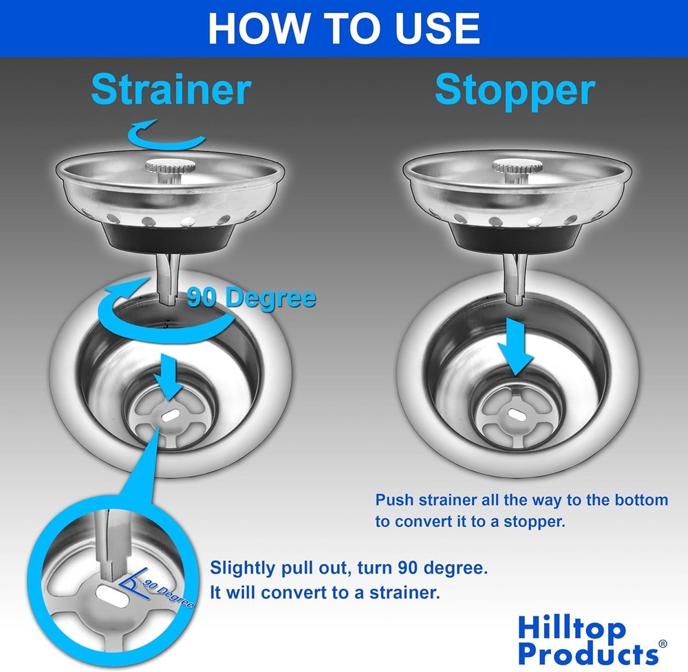 Stainless Steel Sink Strainer & Rubber Stopper Set - Efficient Drainage Solution