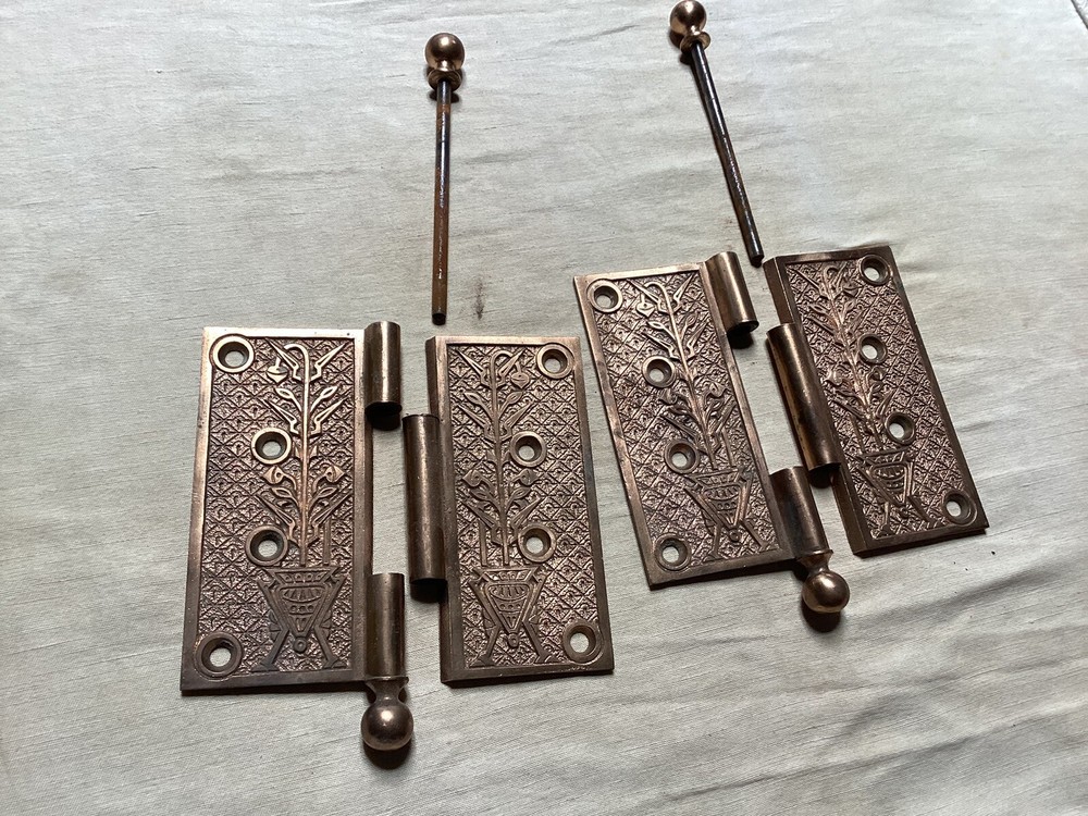 Eastlake Hinges, Solid Brass. 5” X 5”