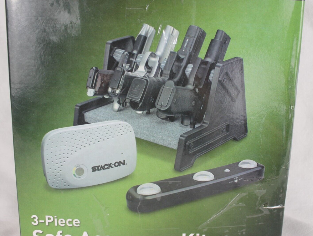 STACK-ON 3 Pieces Safe Accessory Kit:Led Motion Light, Dehumidifier, Pistol Rack