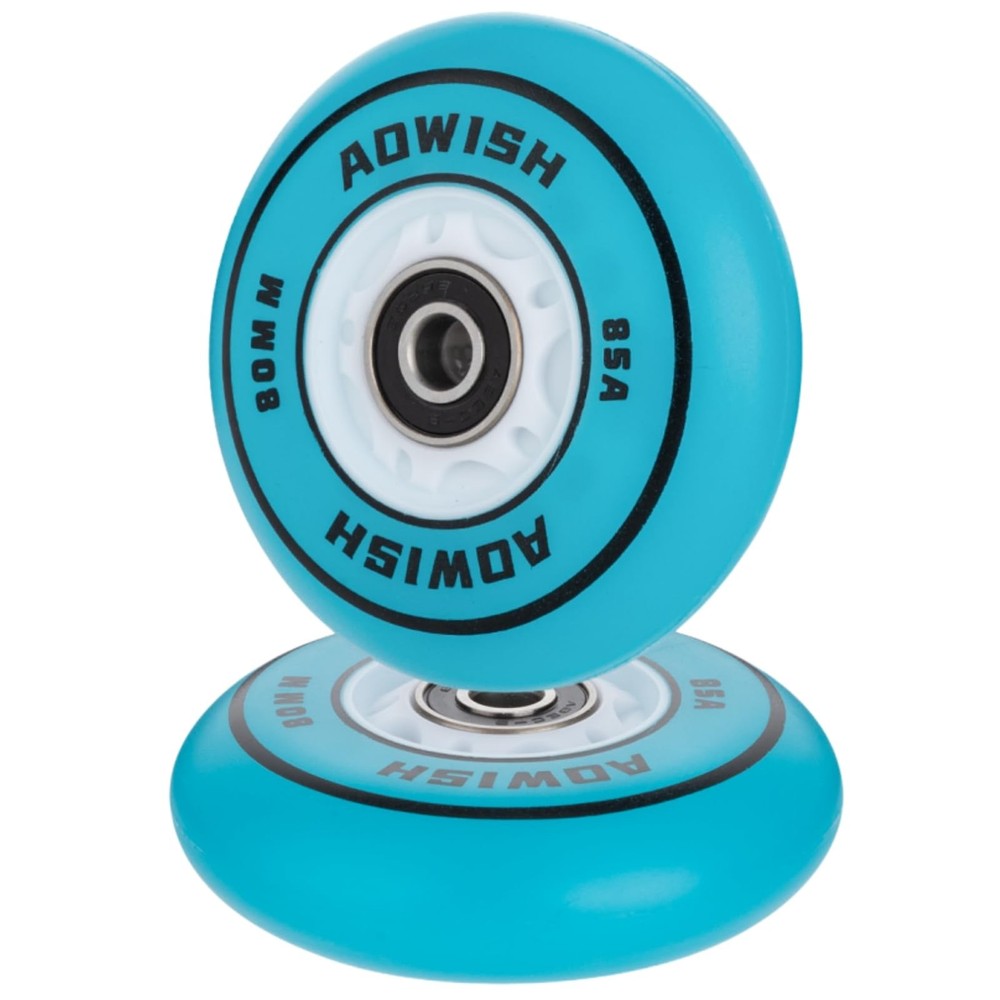 AOWISH Light-Up 80mm 85A Ripsurf Wheels with diameter, 24mm width, Blue