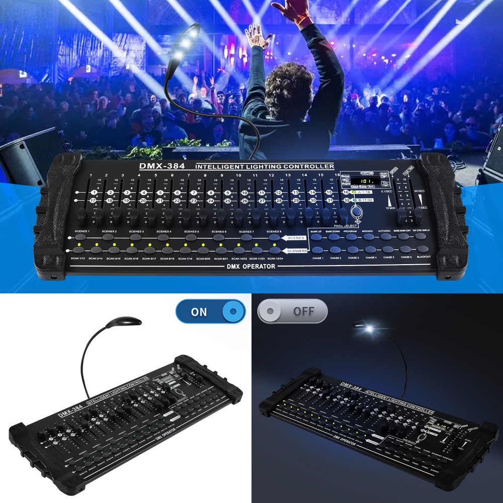 DMX 512 Operator 384CH DJ Light Stage Performance Controller Console W/ Lamp