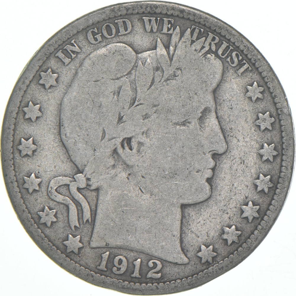1912-D Barber Half Dollar Average Circ 90% Silver