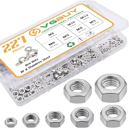 Stainless Steel Metric Hex Nuts Kit