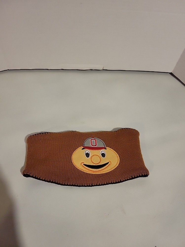 Zoozatz Ohio State Head Band Ear Warmer  With Button Brown
