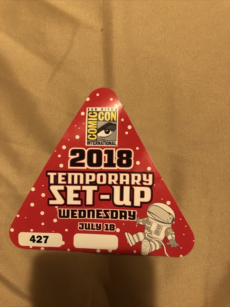 San Diego Comic Con 2018 Temporary setup sticker