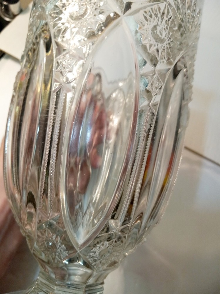 Glass Footed Detailed Pitcher Pre Owned