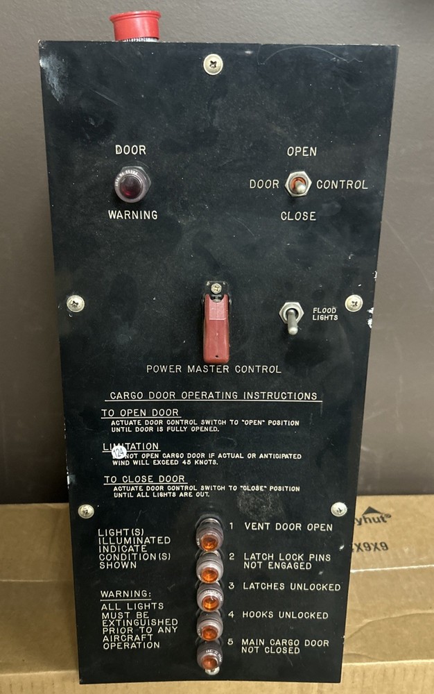Vintage Lockheed C-130 Control Panel For Cargo Bay
