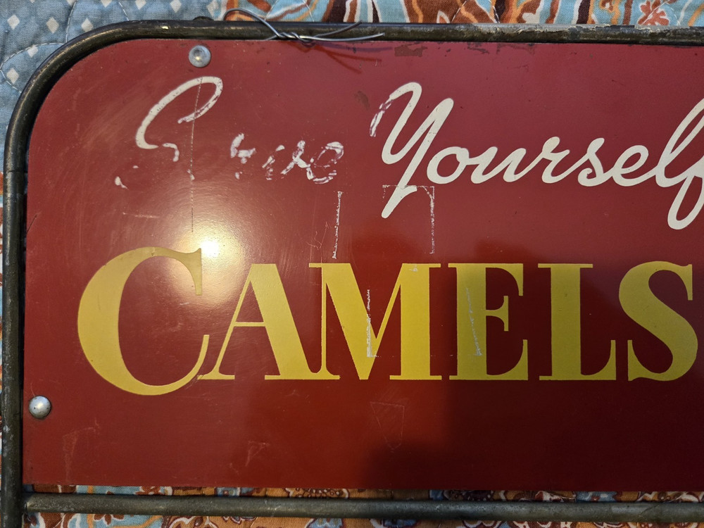 Vintage Camel Cigarette 2 Sided Sign