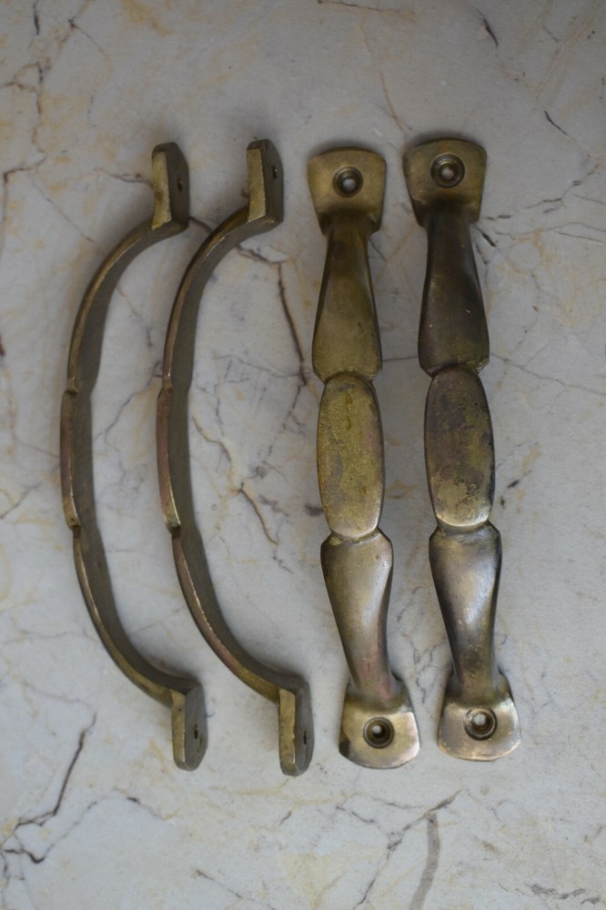 Vintage Victorian Cast Brass Handles Door Knobs and Pulls Gate Handle 4 pcs