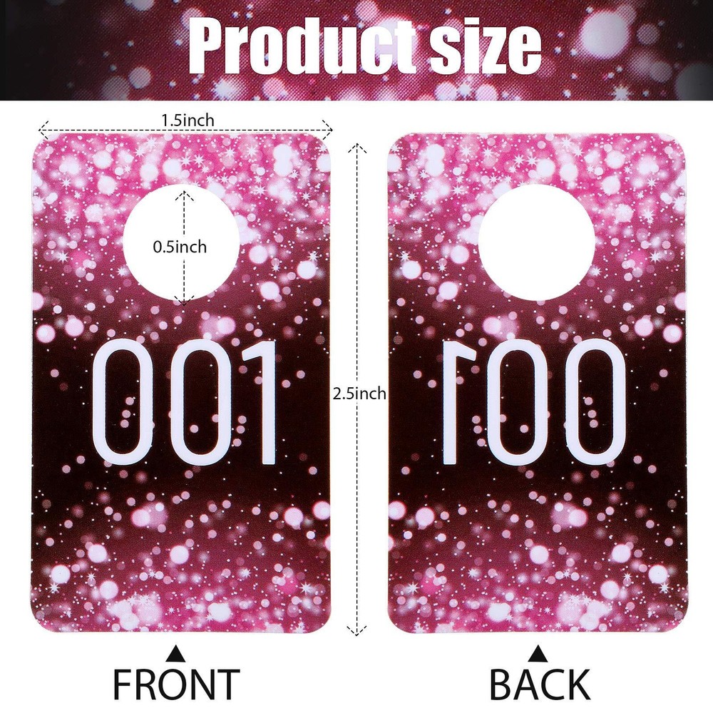 100 Pieces Live Plastic Number Tags Consecutive Reusable Normal and Mirrored ...