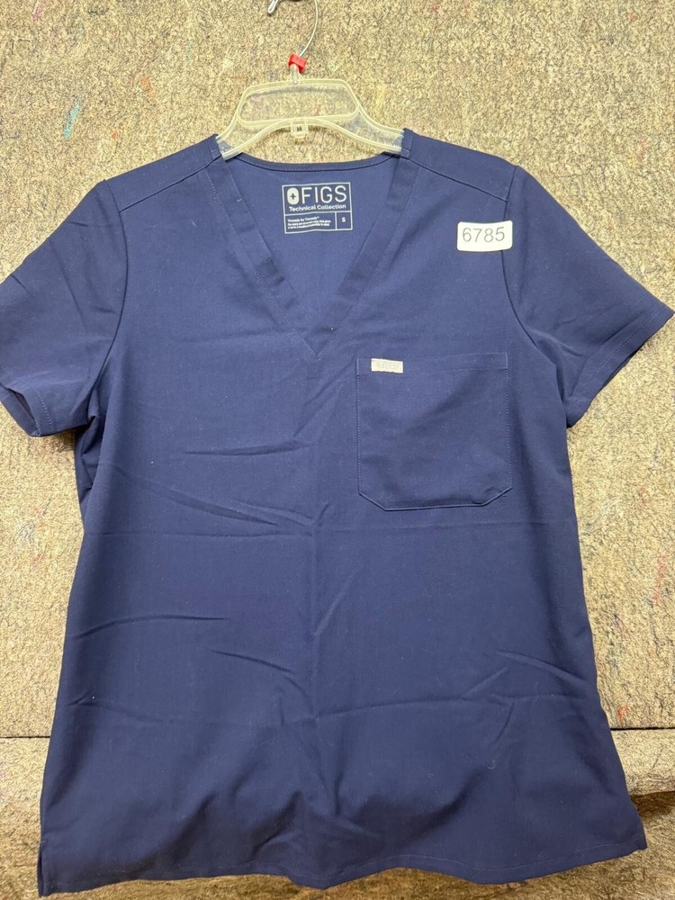 Figs Womens Scrubs Top Technical Shirt Blue Size S
